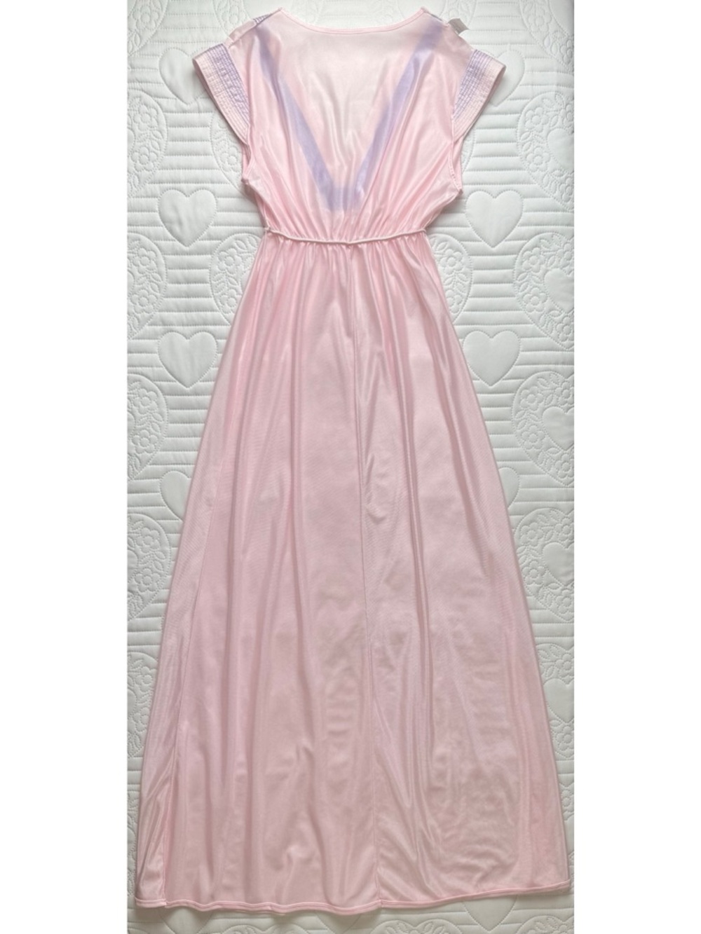 Vintage Pastel Pink Purple Maxi Nightgown Small Medium - Picture 9 of 16
